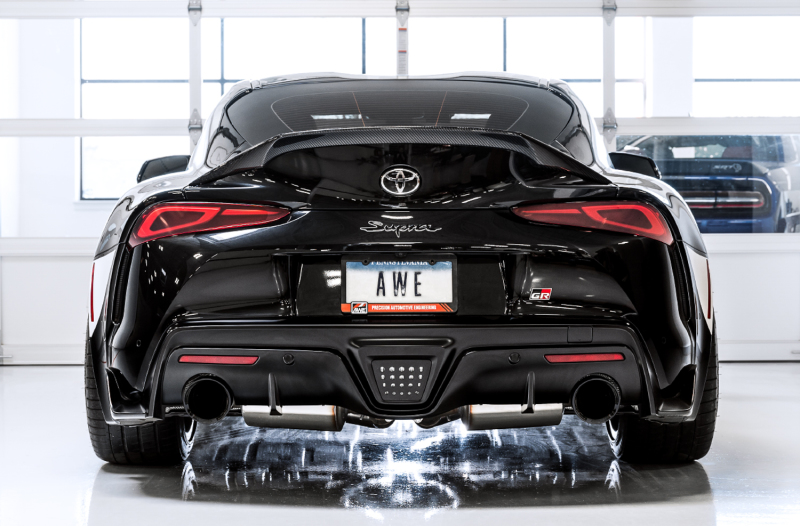 Toyota Supra Performance Exhaust - AWE Tuning - Cat-Back Touring Resonated - Diamond Black - `20-`27